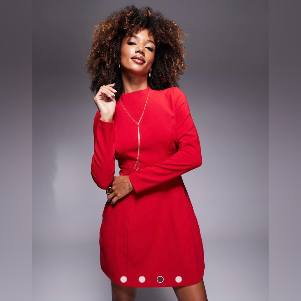 Bardot Delphi Red Long Sleeve Dress ♥️ - Picture 3 of 7